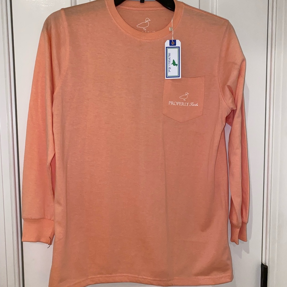 Properly Tied Kids Long Sleeve Tee in Peach